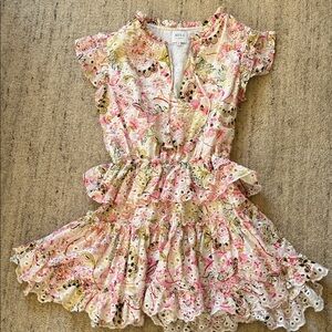 Misa Los Angeles Pink and Cream Floral Kids Dress